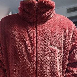 Columbia Womens large zip up red soft  plush jacket sweater